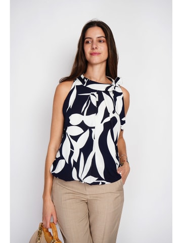 William de Faye Blouse donkerblauw/wit