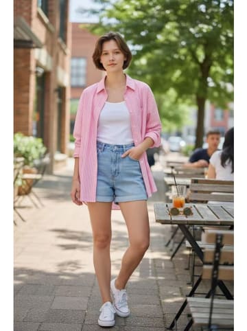 William de Faye Blouse lichtroze/wit