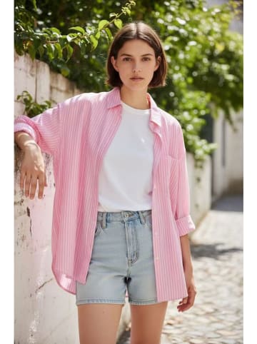 William de Faye Blouse lichtroze/wit