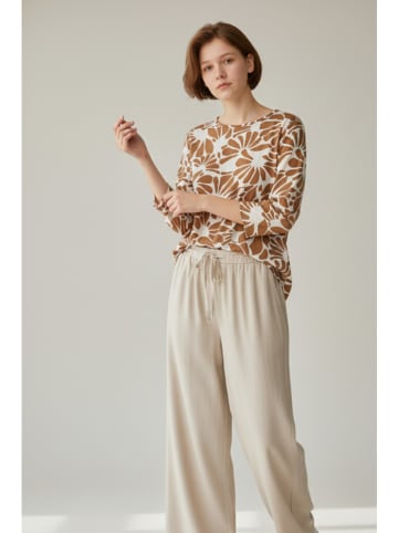 William de Faye Blouse lichtbruin/wit