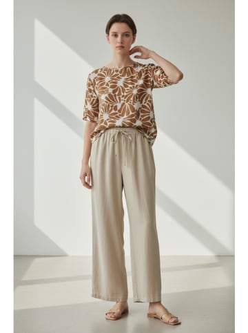 William de Faye Blouse lichtbruin/wit