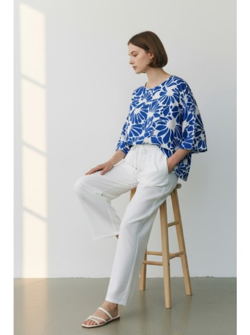 William de Faye Bluse in Blau/ Weiß