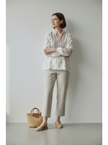 William de Faye Blouse wit/lichtbruin