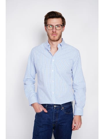 William de Faye Blouse lichtblauw/wit