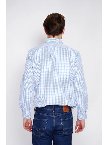 William de Faye Blouse lichtblauw/wit