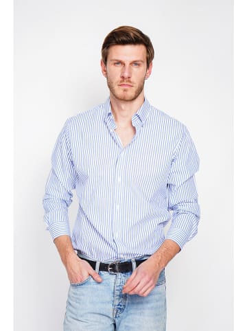 William de Faye Blouse blauw/wit