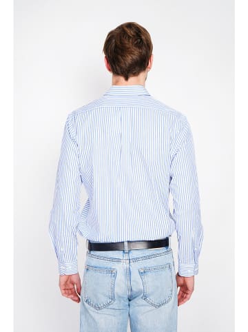 William de Faye Blouse blauw/wit