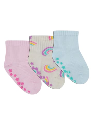 Converse 3-delige set: antislipsokken lichtroze/grijs/lichtblauw