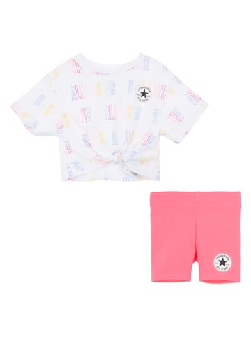 Converse 2-delige outfit wit/roze