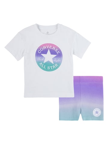 Converse 2tlg. Outfit in Weiß/ Lila/ Blau