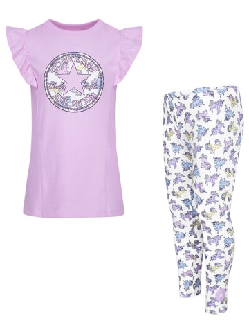 Converse 2tlg. Outfit in Grau/ Weiß/ Lila/ Bunt
