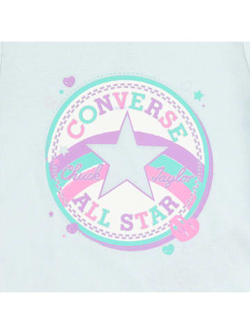 Converse 3-delige set: rompers lichtblauw/zwart/paars