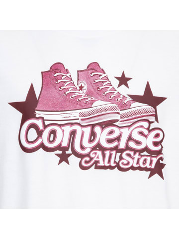 Converse Shirt in Weiß/ Pink