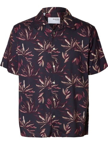 SELECTED HOMME Hemd in Dunkelblau/ Lila