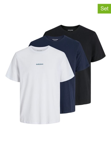 Jack & Jones 3-delige set: shirts wit/donkerblauw/zwart