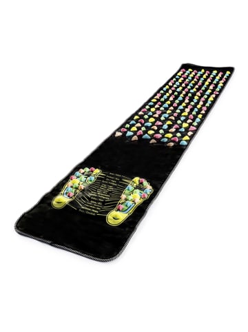 Maximex Mata refleksologiczna w kolorze czarnym ze wzorem do masażu - 175 x 35 cm