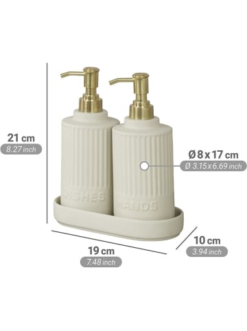 Wenko 3-delige set: zeepdispensers crème