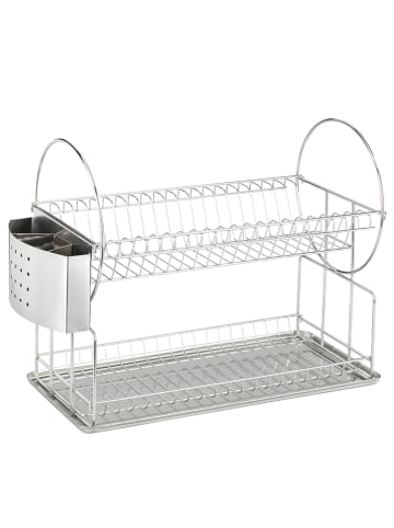 Wenko Geschirrabtropfer "Exclusiv Duo" in Silber - (B)21 x (H)33 x (T)49 cm