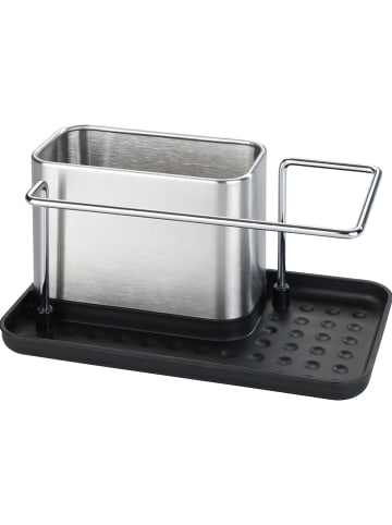 Wenko Spülorganizer "Orio" in Silber/ Schwarz - (B)21 x (H)10,5 x (T)12 cm