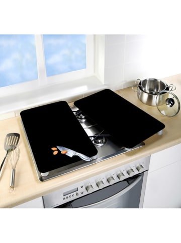 Wenko 2er-Set: Herdabdeckplatten in Schwarz - (L)30 x (B)52 cm