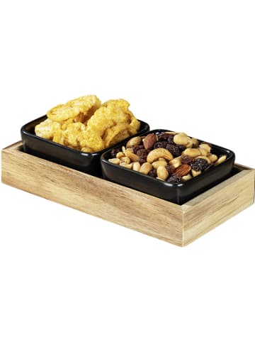 Wenko 3-delige serveerset lichtbruin/zwart