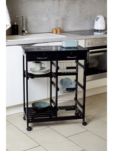 Wenko Küchenwagen "Bon Appetit" in Schwarz - (B)67 x (H)86,5 x (T)35 cm