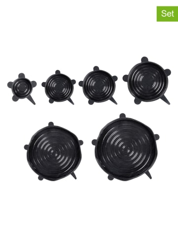 Wenko 6er-Set: Silikondeckel "Loui" in Schwarz
