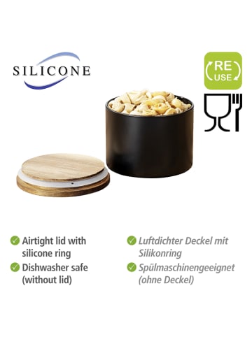 Wenko Aufbewahrungsdose "Mio" in Schwarz/ Hellbraun - (H)8,5 cm