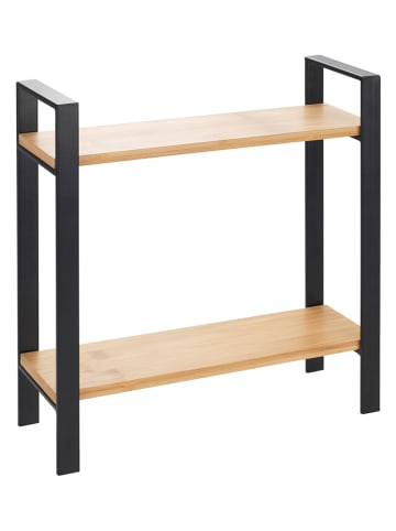 Wenko Küchenregal "Lou" in Bambus/ Schwarz - (B)32 x (H)33 x (T)11 cm