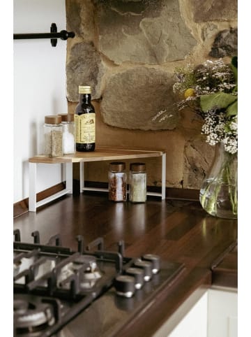 Wenko Kücheneckregal "Louisa" in Bambus/ Weiß - (B)30 x (H)15 x (T)30 cm