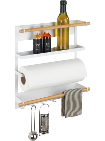 Wenko Küchenregal "Magna" in Weiß/ Natur - (B)33 x (H)34 x (T)8 cm