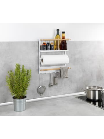 Wenko Küchenregal "Magna" in Weiß/ Natur - (B)33 x (H)34 x (T)8 cm