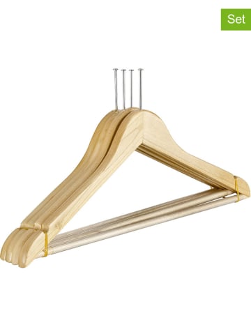 Wenko 4er-Set: Kleiderbügel in Natur - (B)45 x (H)23,5 cm