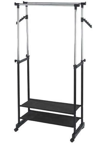 Wenko Kledingrek "All in" zwart/chroomkleurig - (H)125,5 x (D)43 cm