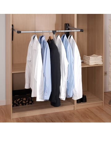 Wenko Kledingrek zilverkleurig/zwart - (H)80 x (D)10 cm