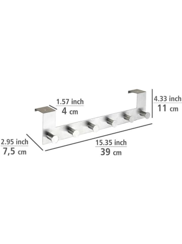 Wenko Türgarderobe in Silber - (B)39 x (H)11 cm