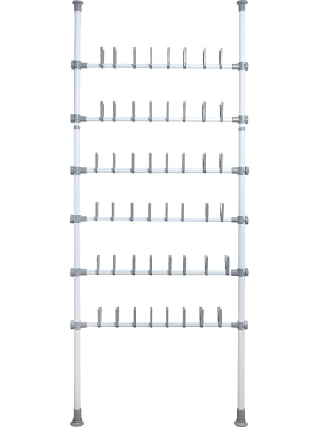 Wenko Teleskop-Schuhregal "Herkules" in Silber - (B)94 x (H)300 x (T)9 cm