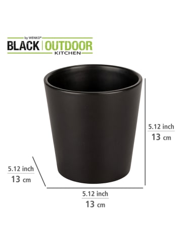 Wenko Kräutertopf "Kur" in Schwarz - (H)13 x Ø 13 cm