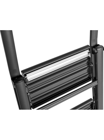 Wenko 2-stufige Klapptrittleiter in Schwarz - (B)45,5 x (H)84,5 x (T)43,5 cm