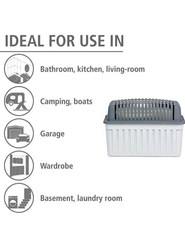 Wenko Nawilżacz powietrza w kolorze biało-szarym - 25,5 x 15,5 x 15,5 cm