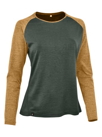 Maul Sport Functionele longsleeve "Eibelkopf" kaki/okergeel