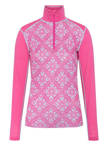 KARI TRAA Thermounterhemd "Iselin" in Hellblau/ Pink