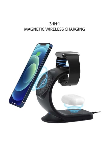 SWEET ACCESS Stacja ładująca 3w1 w kolorze czarnym