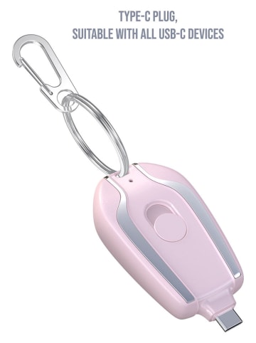 SWEET ACCESS Akumulator USB-C w kolorze jasnoróżowym do zawieszenia przy kluczach