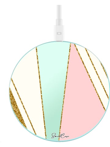 SWEET ACCESS Induktions-Ladestation "Formes Géometriques" in Türkis/ Rosa/ Gold