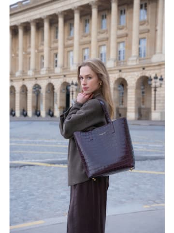 maison héritage PARIS Skórzany shopper bag "Runa" w kolorze bordowym - 28 x 32 x 12 cm