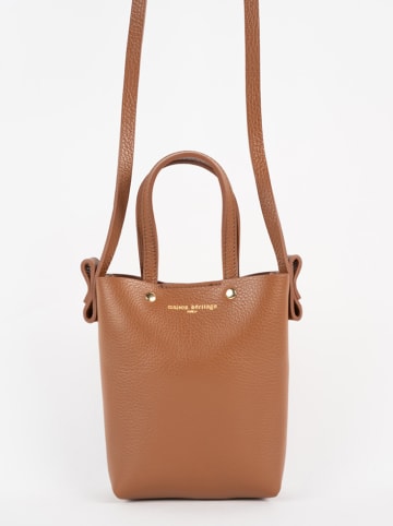 maison héritage PARIS Leren schoudertas "Skadi" lichtbruin - (B)14 x (H)20 x (D)4,5 cm