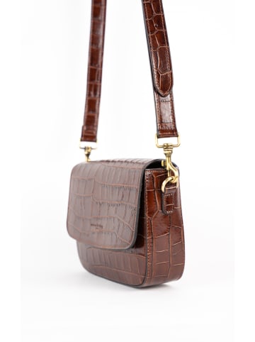 maison héritage PARIS Leder-Umhängetasche "Alva" in Braun - (B)22 x (H)15 x (T)6 cm