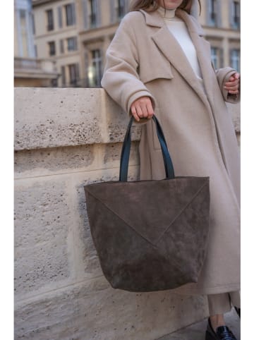 maison héritage PARIS Skórzany shopper bag "Cruza" w kolorze brązowym - 31 x 42 x 16 cm