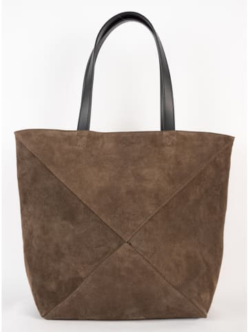 maison héritage PARIS Skórzany shopper bag "Cruza" w kolorze brązowym - 31 x 42 x 16 cm